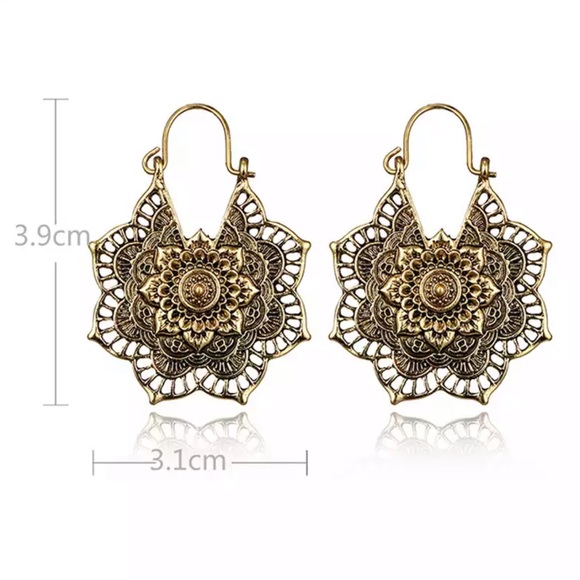 Jewelry - NEW Women’s Mandala hoop earrings jewelry gift